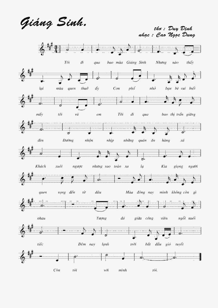 Sheet nhạc Giáng Sinh